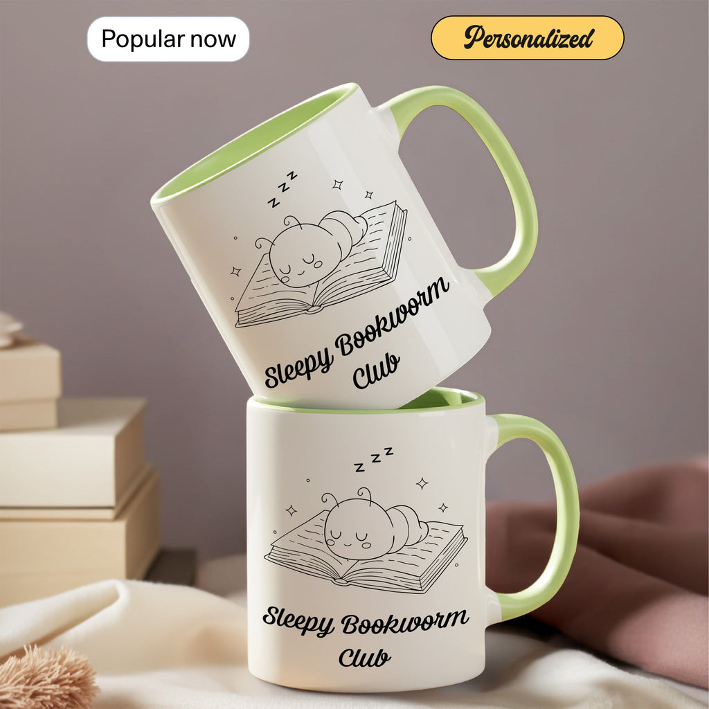 Sleepy Bookworm Club Mug – Cute Book Lover Coffee Cup – Cozy Reader Gift – Ringer Mug 11oz 15oz |mug 101