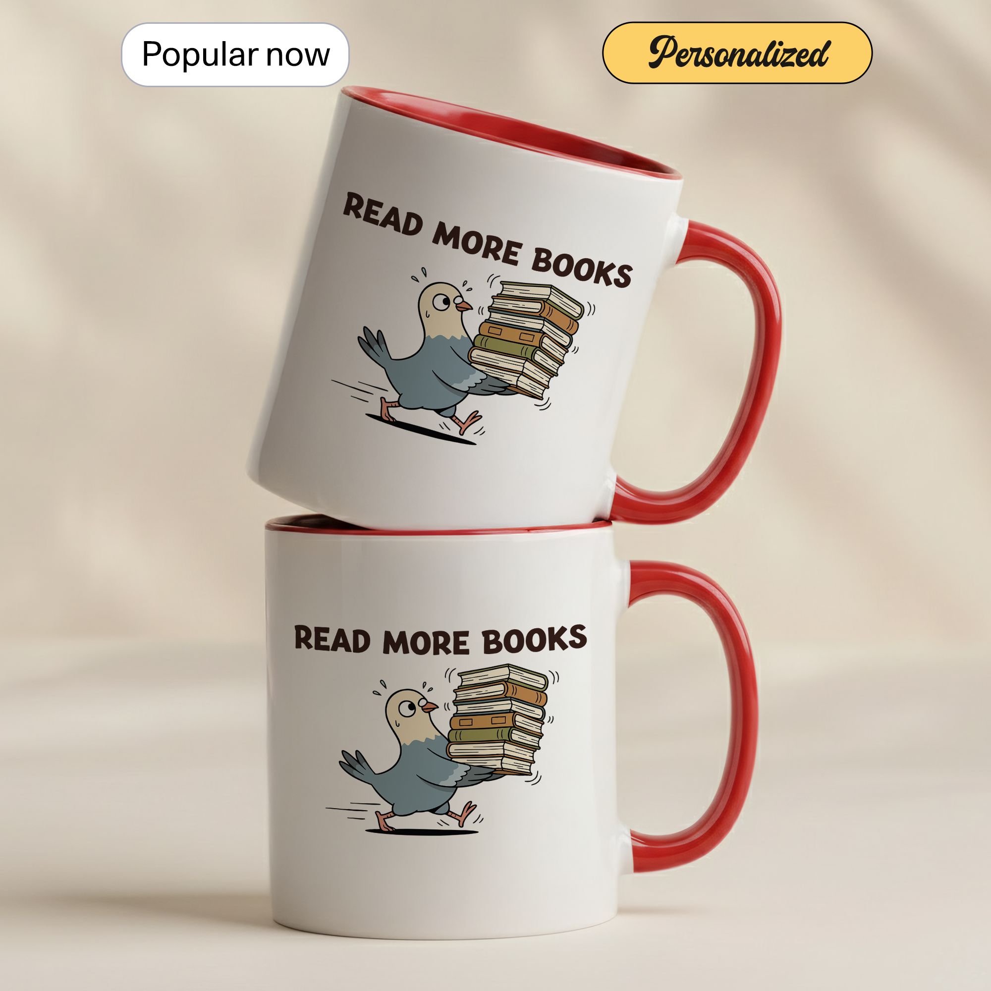 Read More Books Mug – Book Lover Coffee Cup – Reader Gift – Books and Coffee Ringer Mug |Mug 97