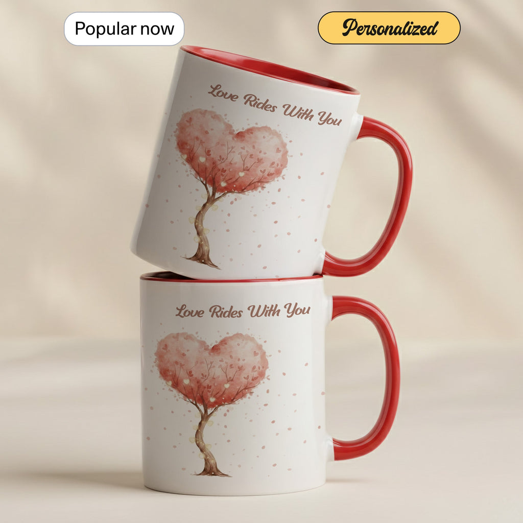 Love Grows With You Mug – Romantic Heart Tree Coffee Cup – Anniversary Gift – Couple Mug 11oz 15oz |Mug 143
