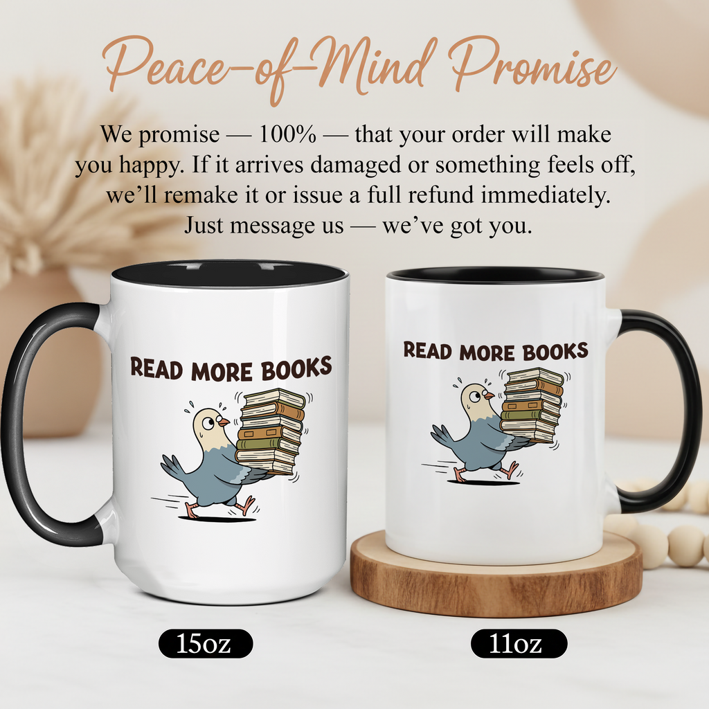 Read More Books Mug – Book Lover Coffee Cup – Reader Gift – Books and Coffee Ringer Mug |Mug 97