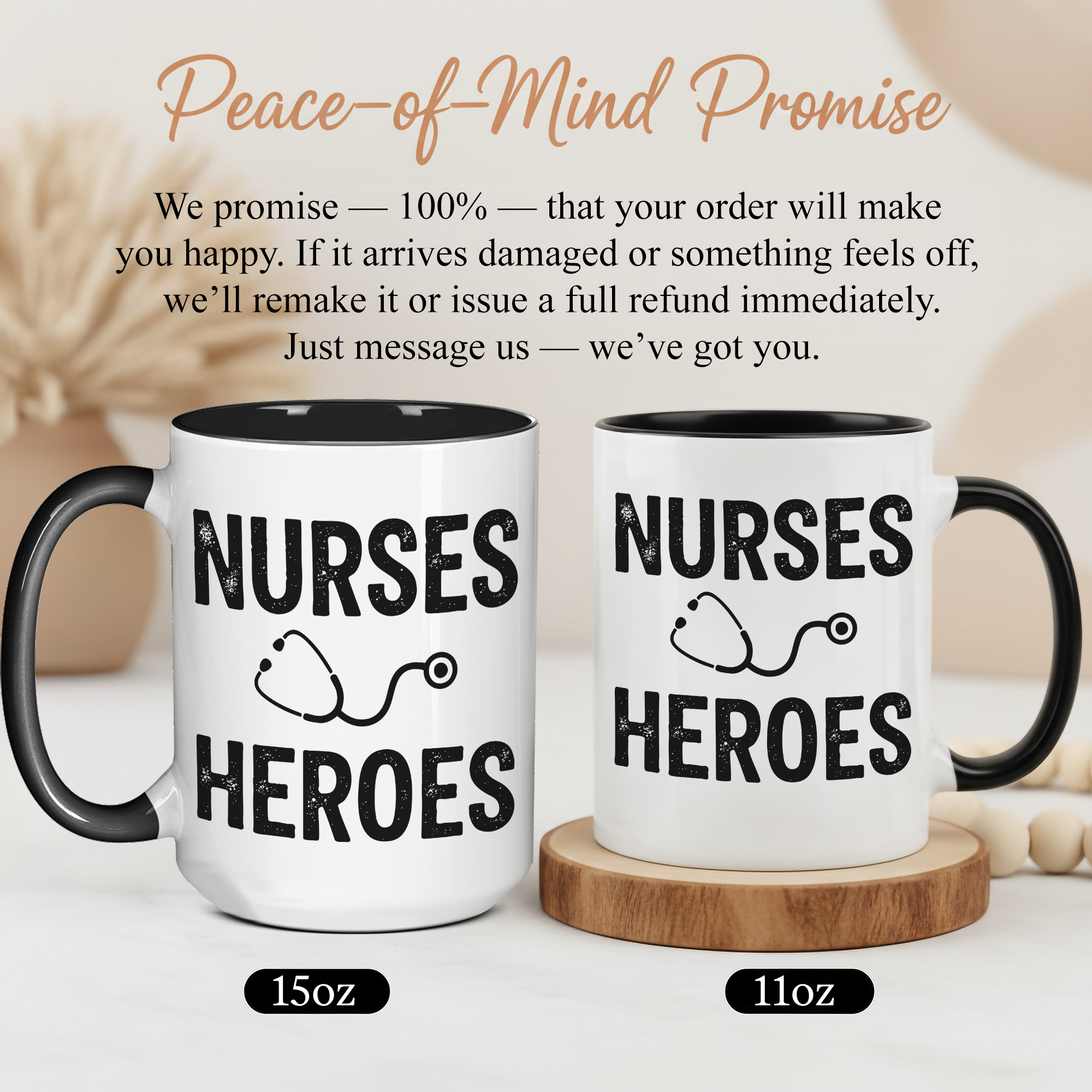 Nurses Are Heroes Mug – Nurse Appreciation Gift – Healthcare Worker Coffee Cup – RN Graduation Gift – 11oz 15oz Ringer Mug |Mug 126
