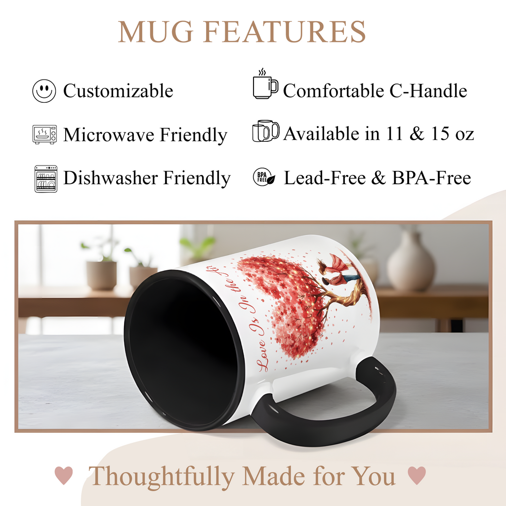 Love Is In The Air Mug – Romantic Couple Coffee Cup – Anniversary Gift for Her or Him – 11oz 15oz Ringer Mug |Mug 133