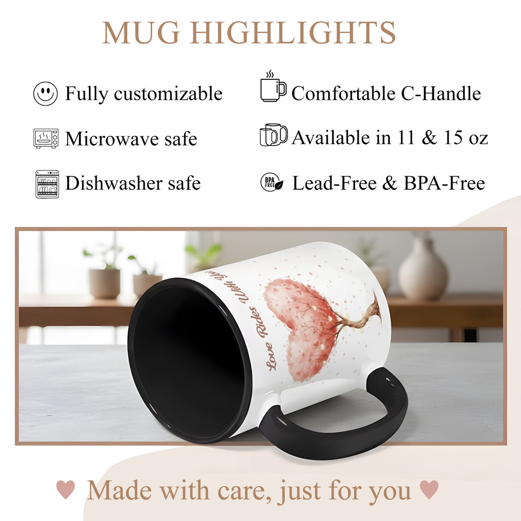 Love Grows With You Mug – Romantic Heart Tree Coffee Cup – Anniversary Gift – Couple Mug 11oz 15oz |Mug 143