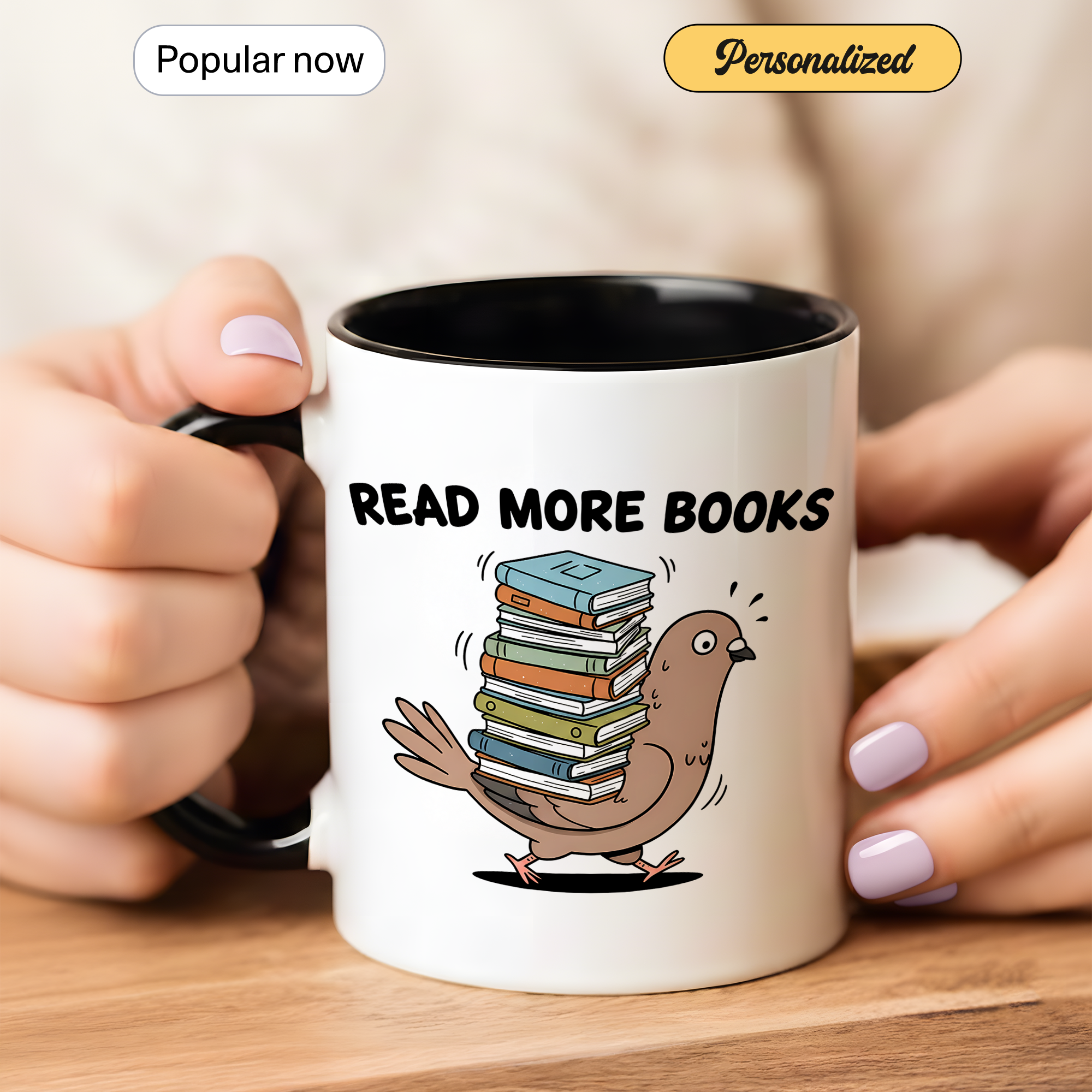 Read More Books Mug – Funny Book Lover Gift – Cute Reader Coffee Cup – 11oz 15oz Ringer Mug |Mug 124