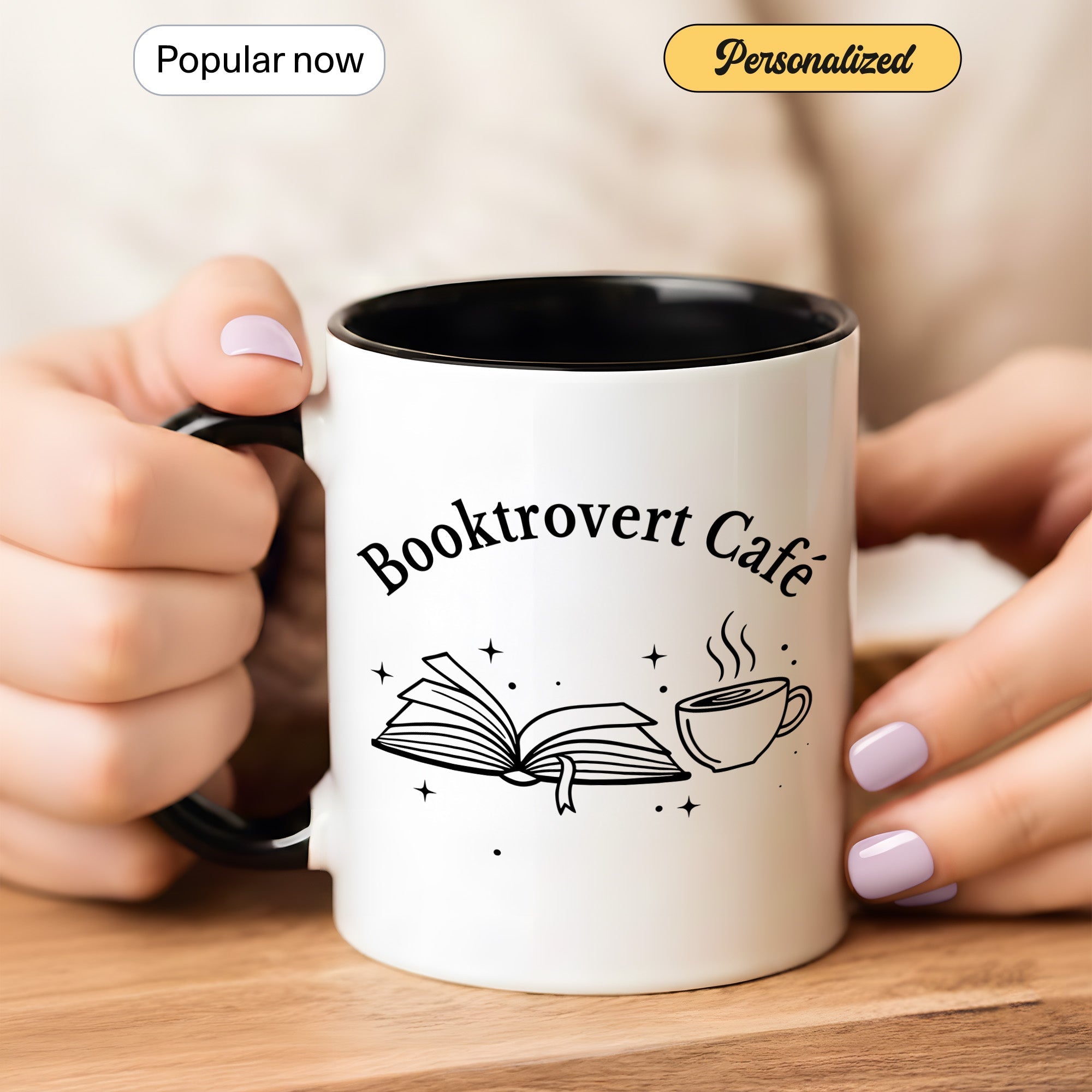 Booktrovert Cafe Mug – Book Lover Coffee Cup – Introvert Reader Gift – Multi Color Ringer Mug 11oz 15oz |mug 102