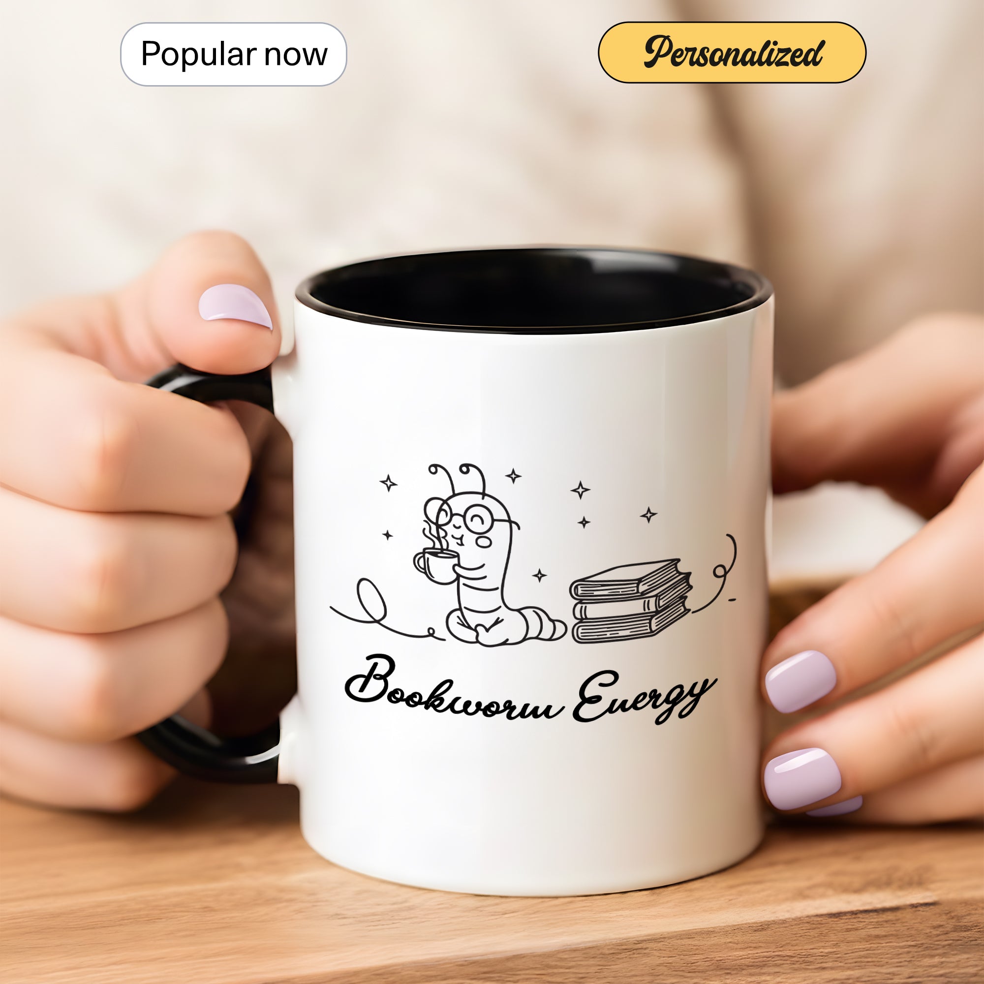 Booktrovert Cafe Mug – Book Lover Coffee Cup – Introvert Reader Gift – Multi Color Ringer Mug 11oz 15oz |Mug 103