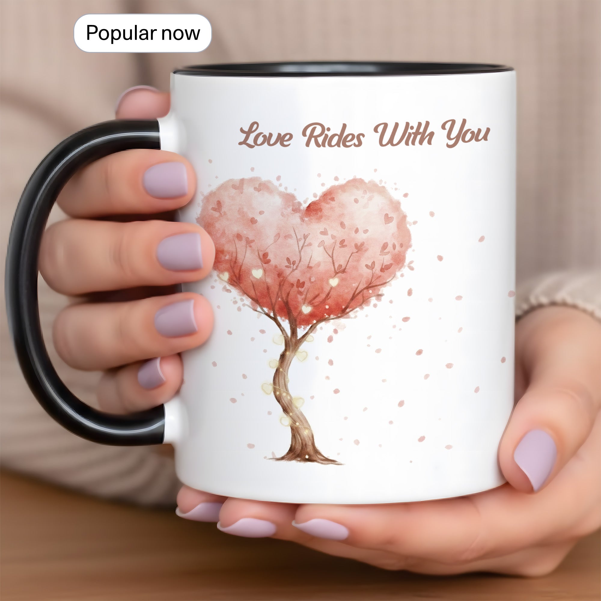 Love Grows With You Mug – Romantic Heart Tree Coffee Cup – Anniversary Gift – Couple Mug 11oz 15oz |Mug 143