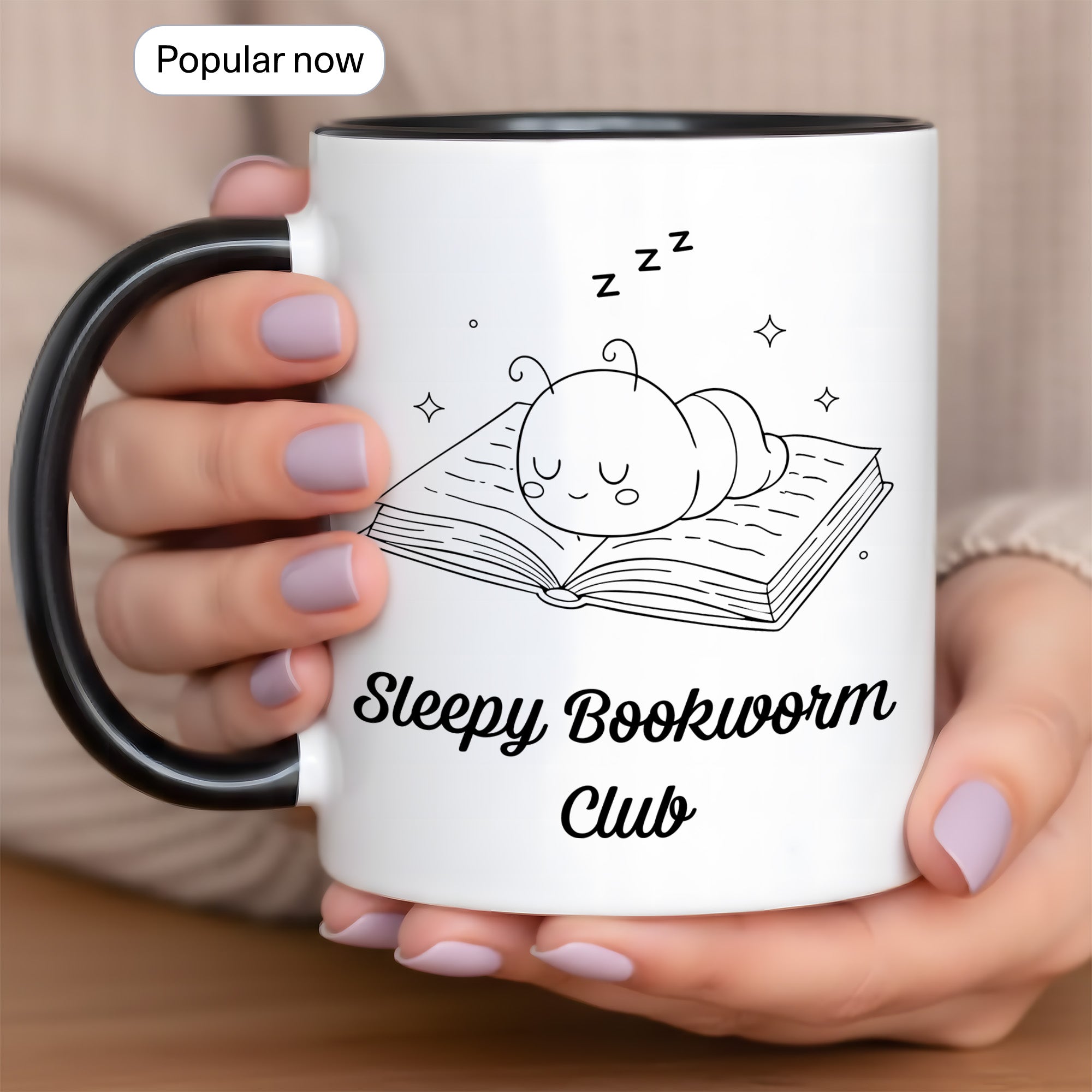 Sleepy Bookworm Club Mug – Cute Book Lover Coffee Cup – Cozy Reader Gift – Ringer Mug 11oz 15oz |mug 101