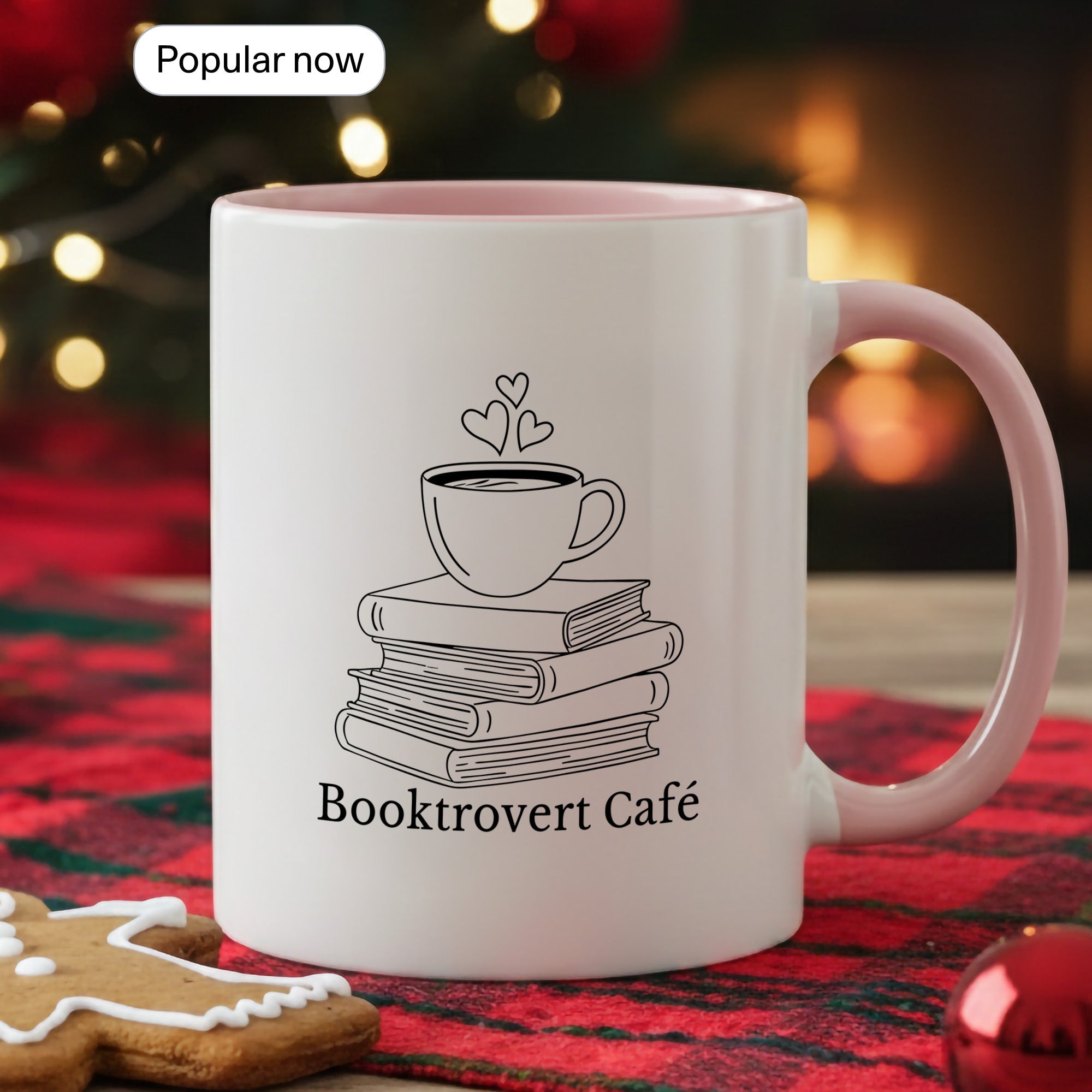 Booktrovert Cafe Mug – Book Lover Coffee Cup – Introvert Reader Gift – Multi Color Ringer Mug 11oz 15oz | Mug 104