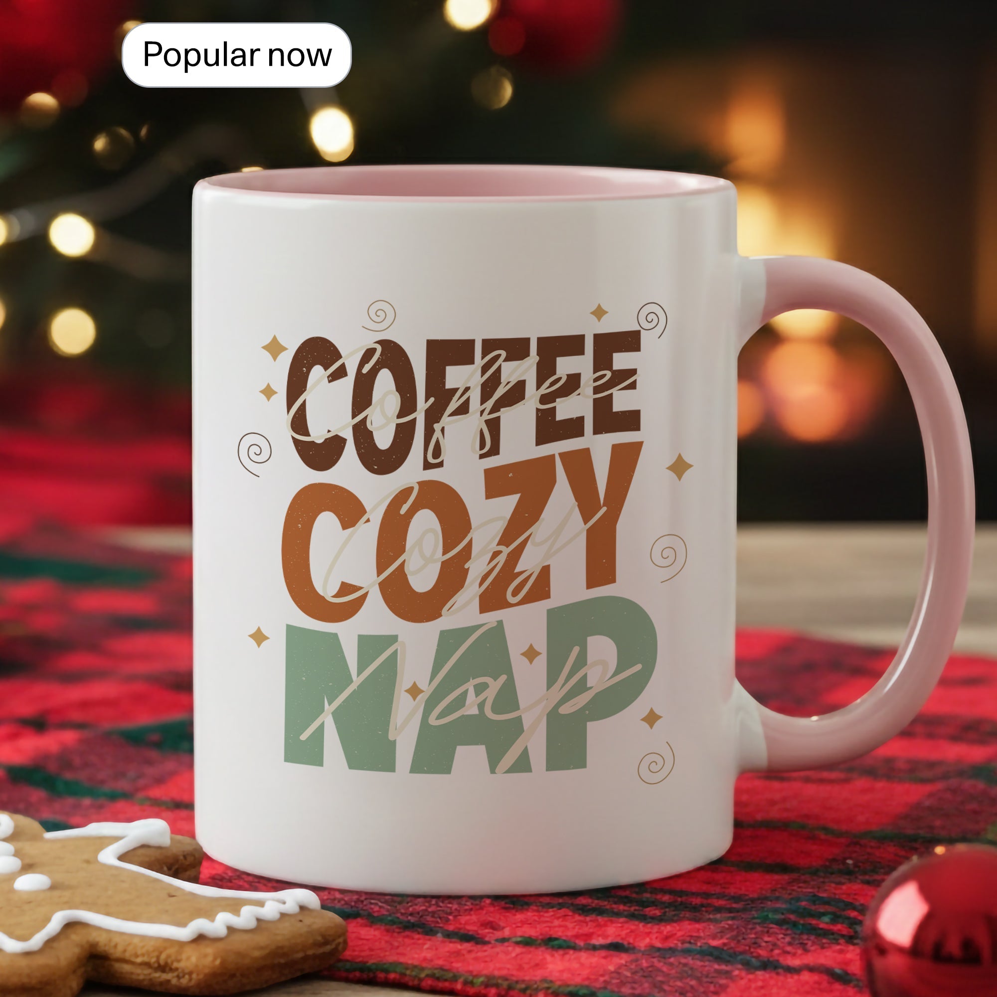 Coffee Cozy Nap Mug – Retro Coffee Lover Gift – Funny Caffeine Coffee Cup – 11oz 15oz Ringer Mug | Mug 128