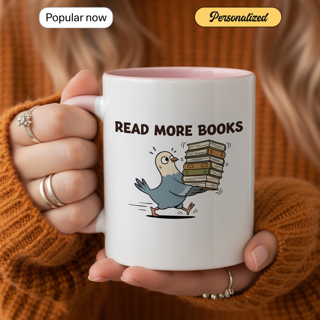 Read More Books Mug – Book Lover Coffee Cup – Reader Gift – Books and Coffee Ringer Mug |Mug 97