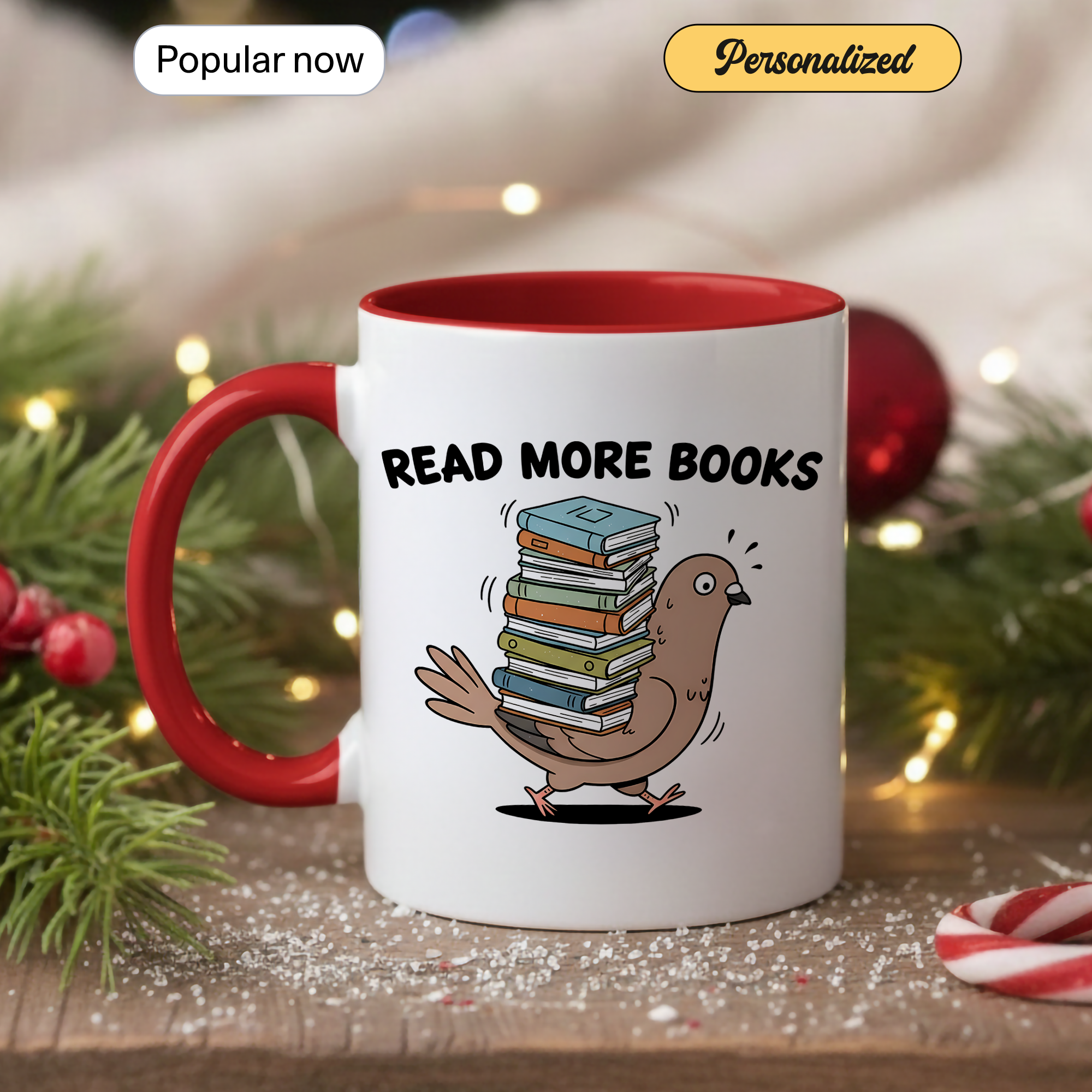 Read More Books Mug – Funny Book Lover Gift – Cute Reader Coffee Cup – 11oz 15oz Ringer Mug |Mug 124