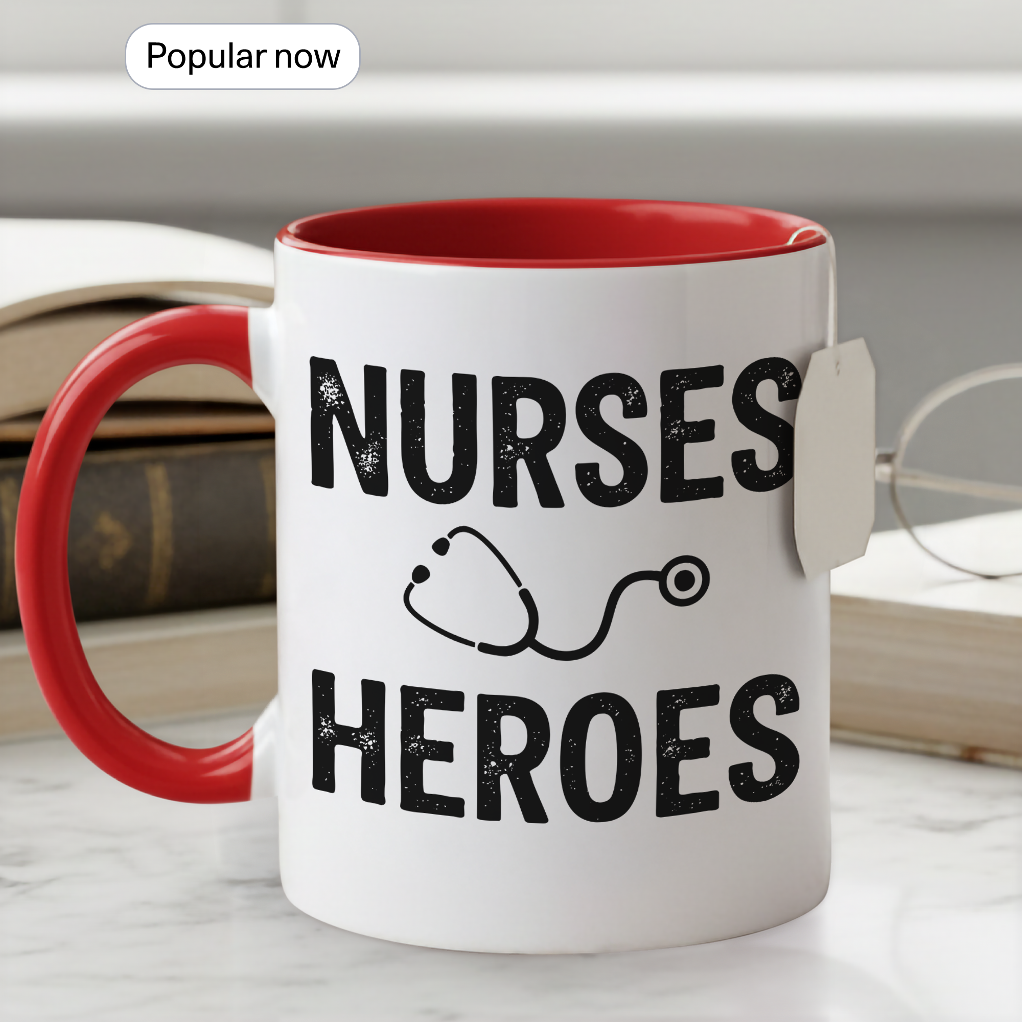 Nurses Are Heroes Mug – Nurse Appreciation Gift – Healthcare Worker Coffee Cup – RN Graduation Gift – 11oz 15oz Ringer Mug |Mug 126