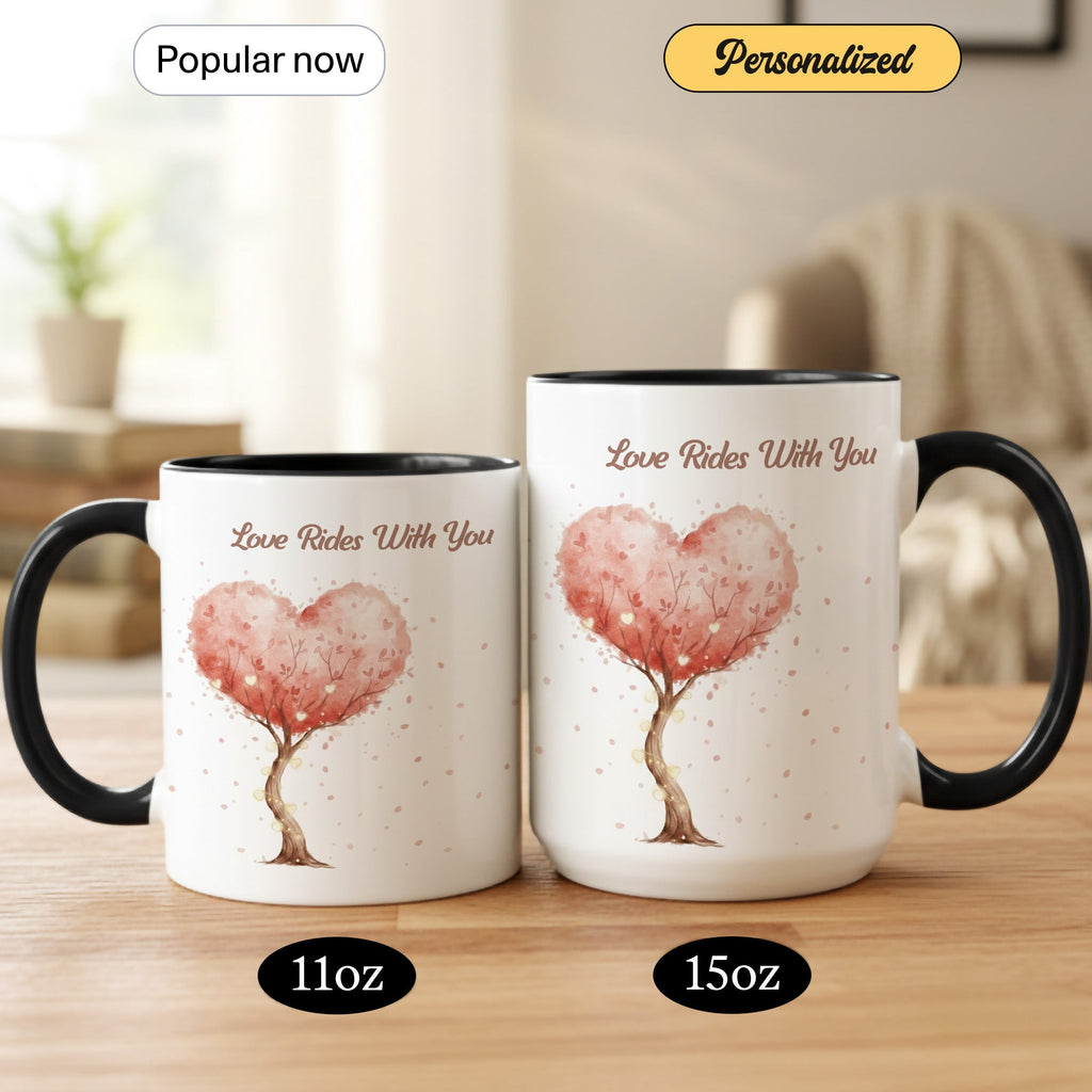 Love Grows With You Mug – Romantic Heart Tree Coffee Cup – Anniversary Gift – Couple Mug 11oz 15oz |Mug 143