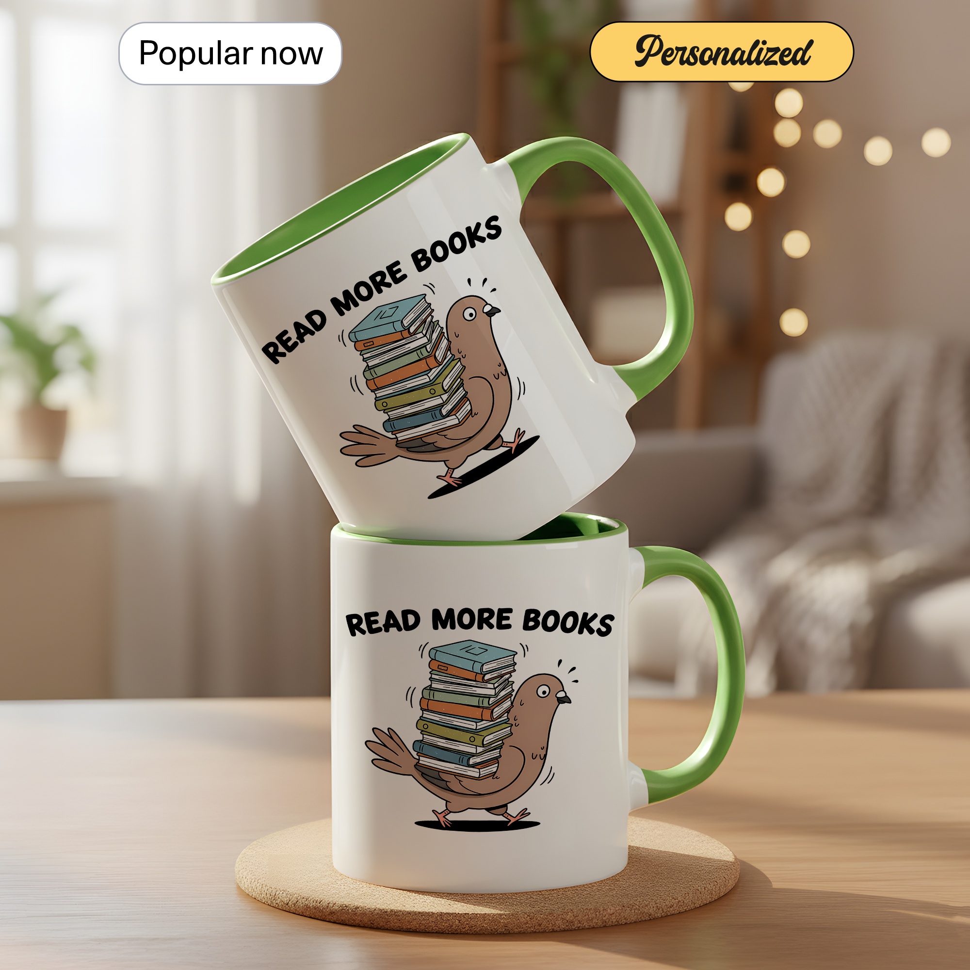 Read More Books Mug – Funny Book Lover Gift – Cute Reader Coffee Cup – 11oz 15oz Ringer Mug |Mug 124