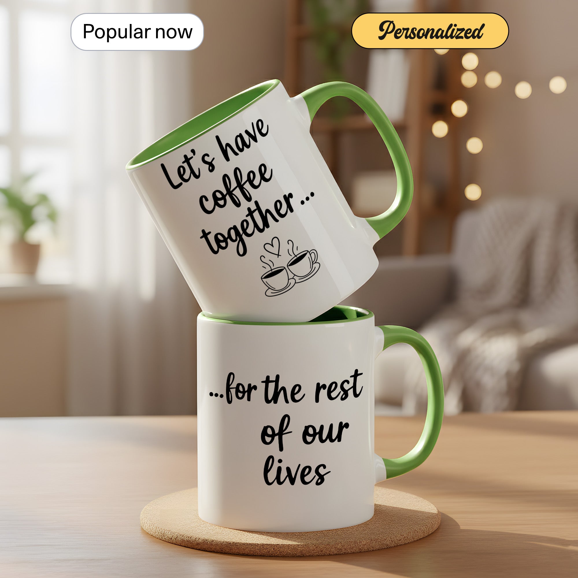 Let’s Have Coffee Together Mug – Cute Couple Coffee Cup – Romantic Gift – Boyfriend Girlfriend Mug 11oz 15oz |Mug 145