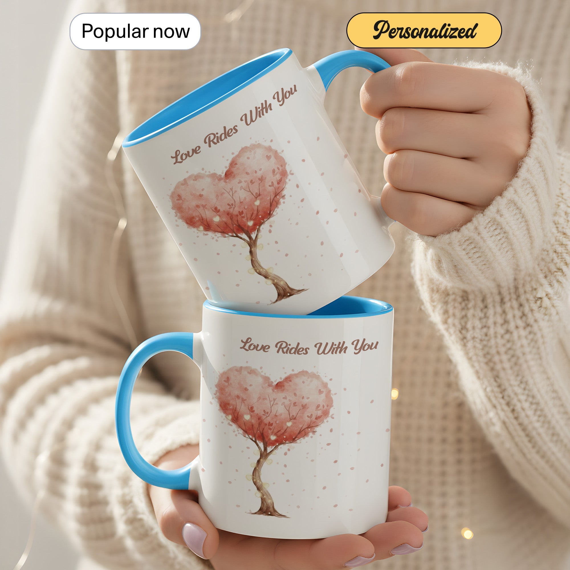 Love Grows With You Mug – Romantic Heart Tree Coffee Cup – Anniversary Gift – Couple Mug 11oz 15oz |Mug 143