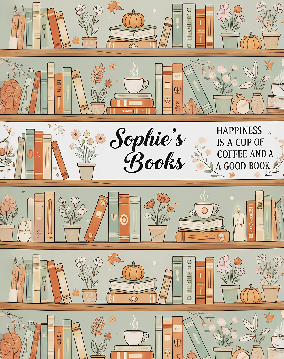 Personalized Book Lover Mug – Custom Name Bookshelf Coffee Cup – Happiness Is Coffee and a Good Book – 11oz 15oz Ringer Mug |Mug 123